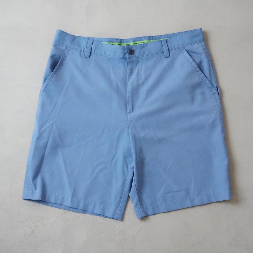 IZOD Golf Shorts 36 Mens Blue Flat Front Performance Lightweight Activewear
